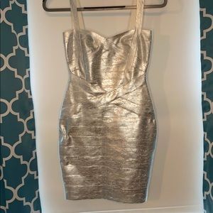 A silver bandage dress